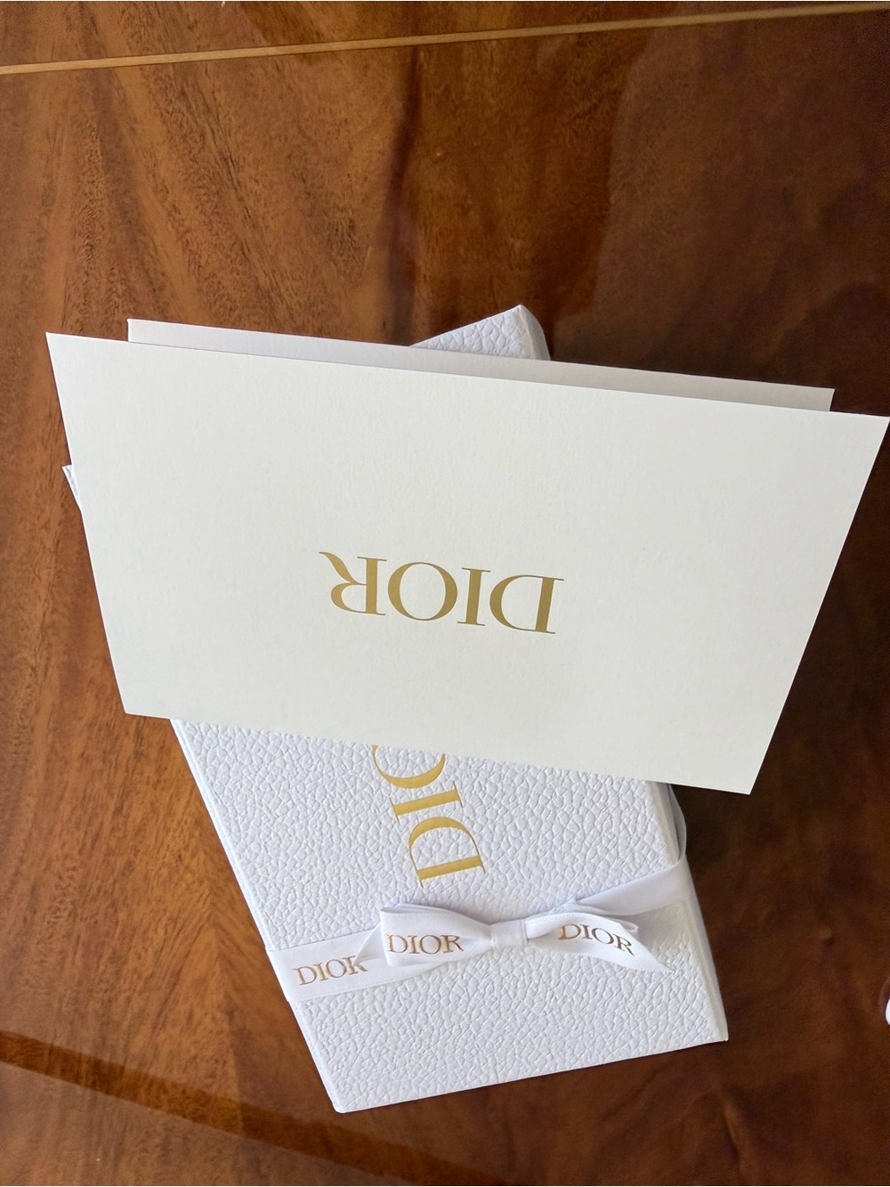 Dior empty box White Ribbon with Gold Logo Print